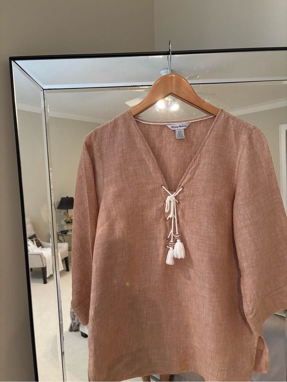 Tommy Bahama Linen Top 3/4 Sleeve size S